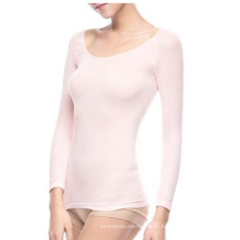 Womens transparente manches longues encolure dégagée T Shirts